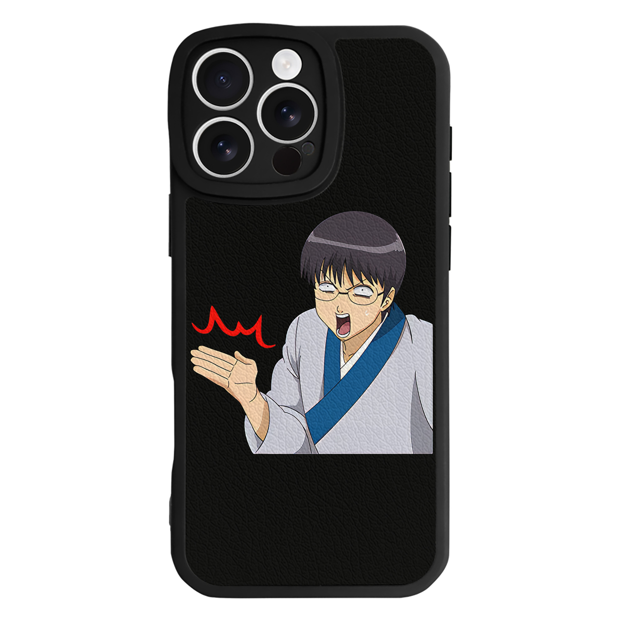 （画像用） ぎんたま 坂田銀時（さかたぎんとき） 神楽 志村新八（しむら しんぱち） GINTAMA Sakata Gintoki Kagura Shimura Shinpachi 【iPhone 16シリーズ対応】シリコンスマホケース（レザー調） 材質：シリコン